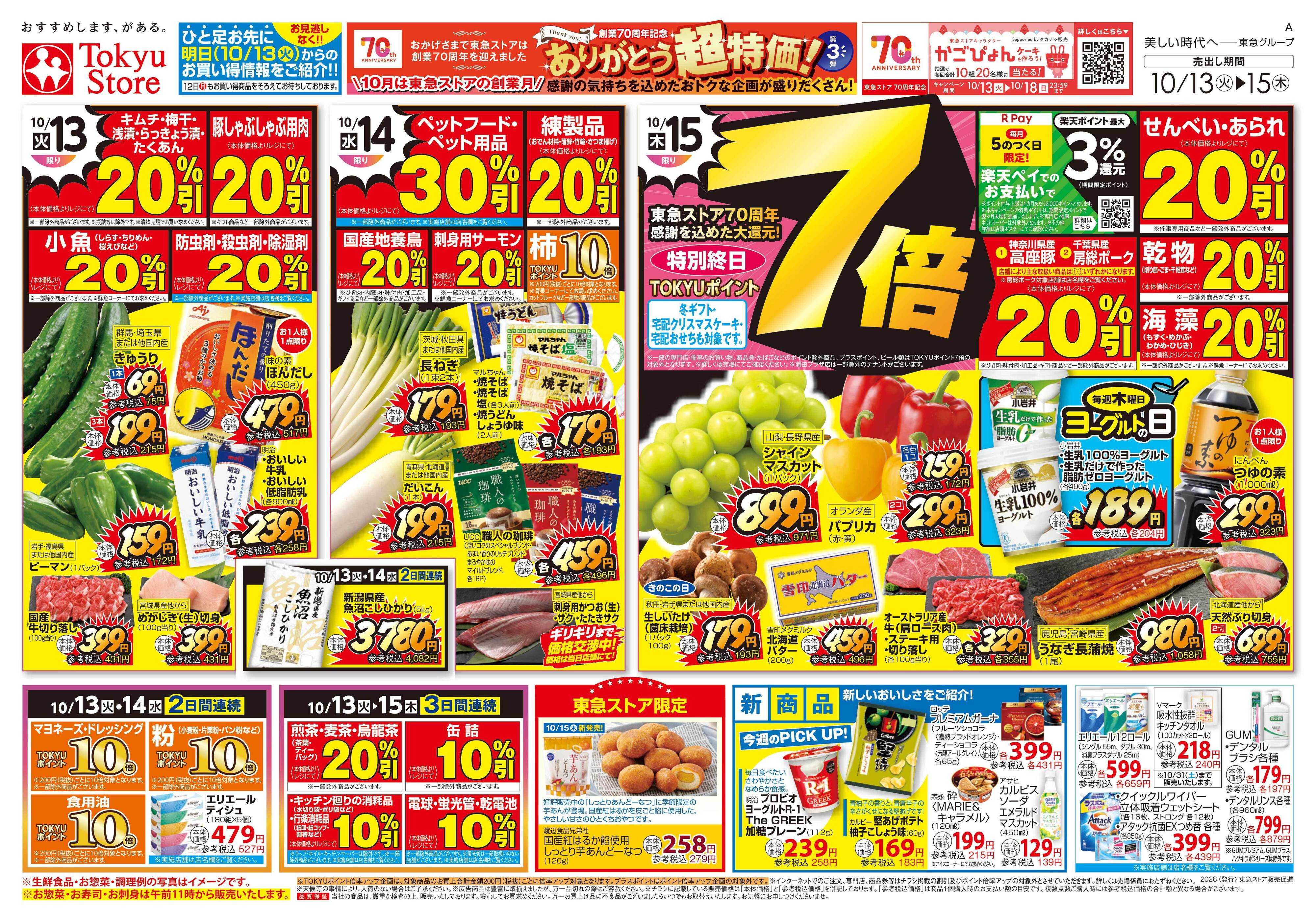 東急ストア 10月13日東急ストアチラシ配信用