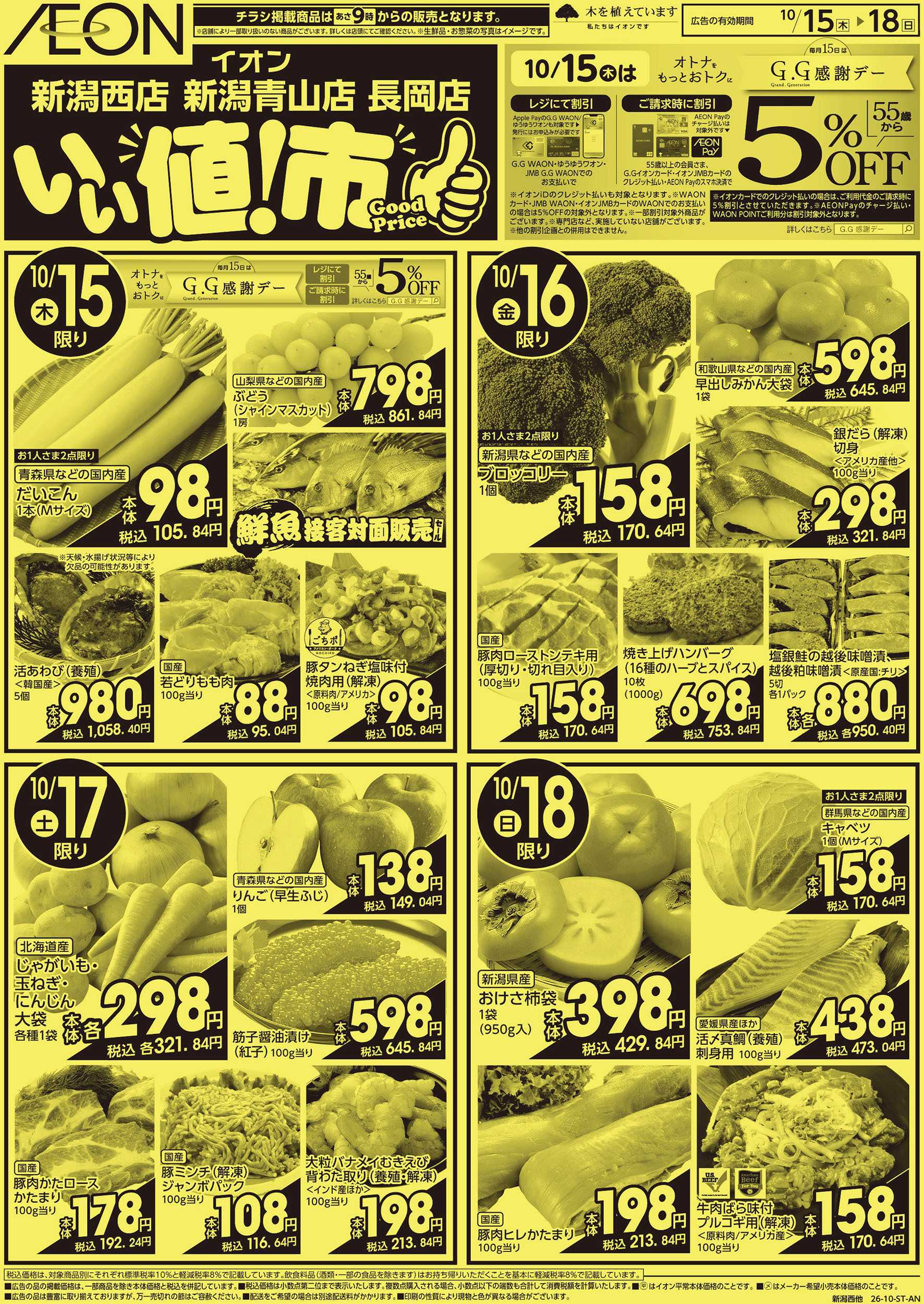 イオン 10/15号　いい値！市：表面