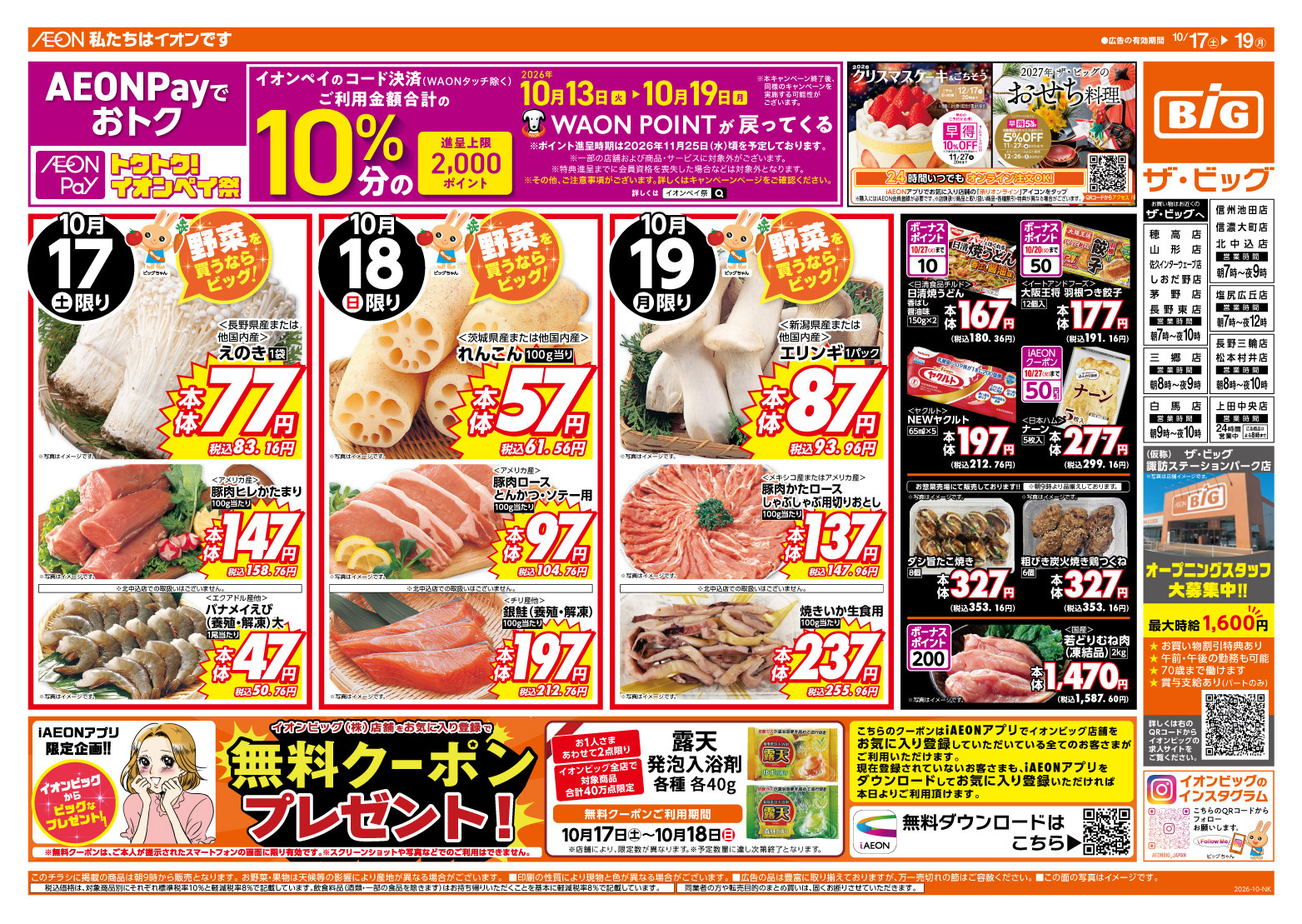 ザ・ビッグ しおだ野店の最新チラシ・セール情報 | クラシルチラシ