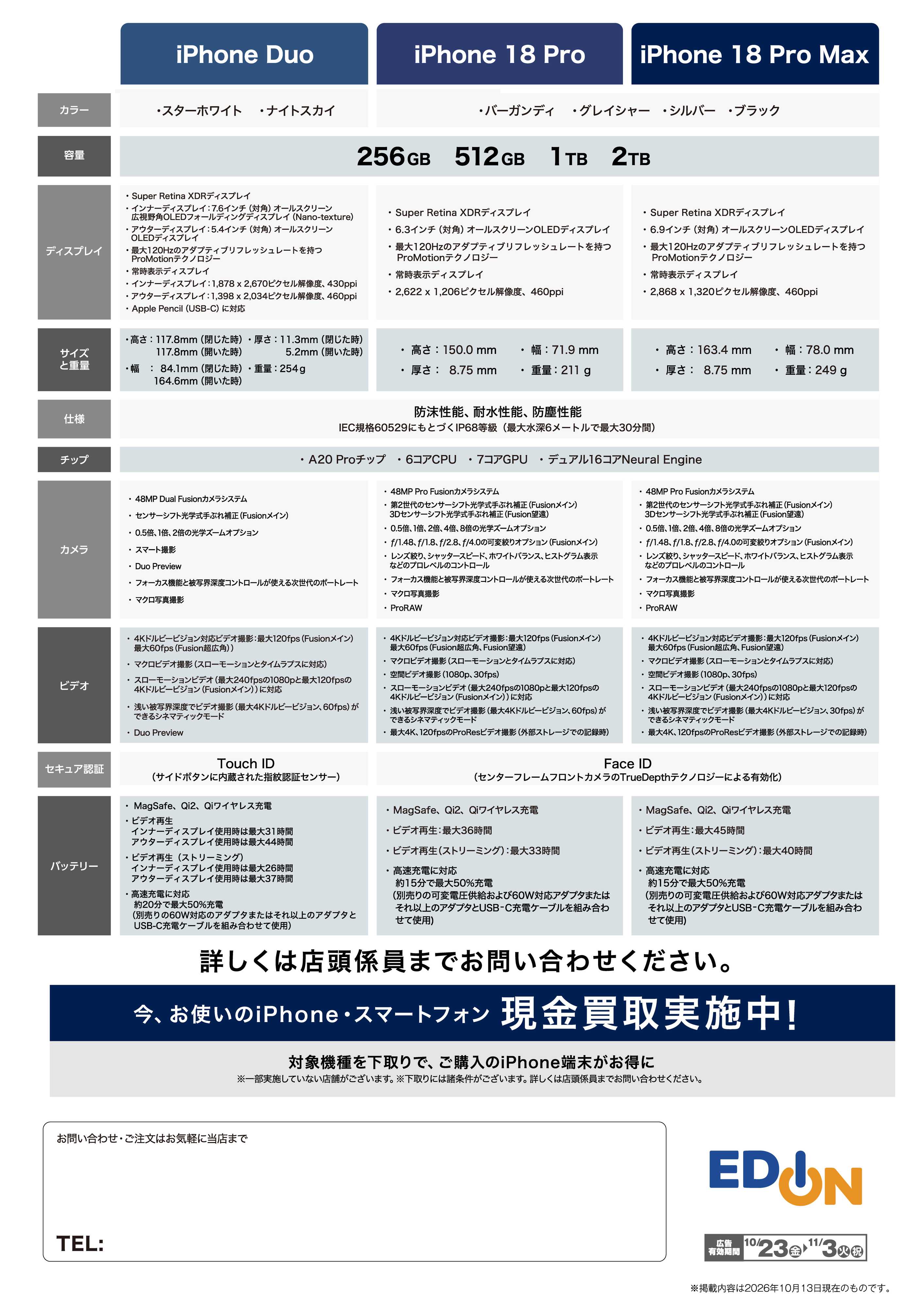 EDION iPhone Duoご購入はエディオンで