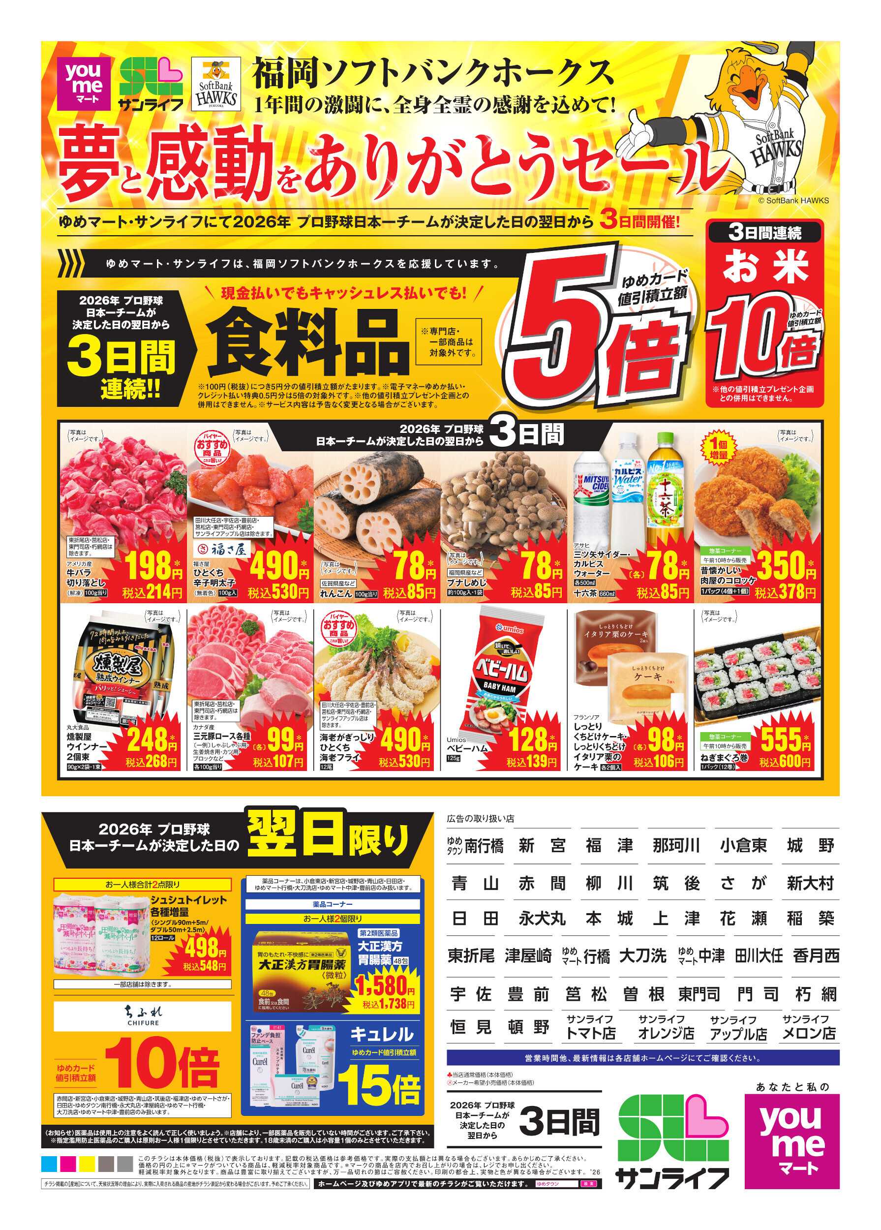 ゆめマート 夢と感動をありがとうセール(裏)