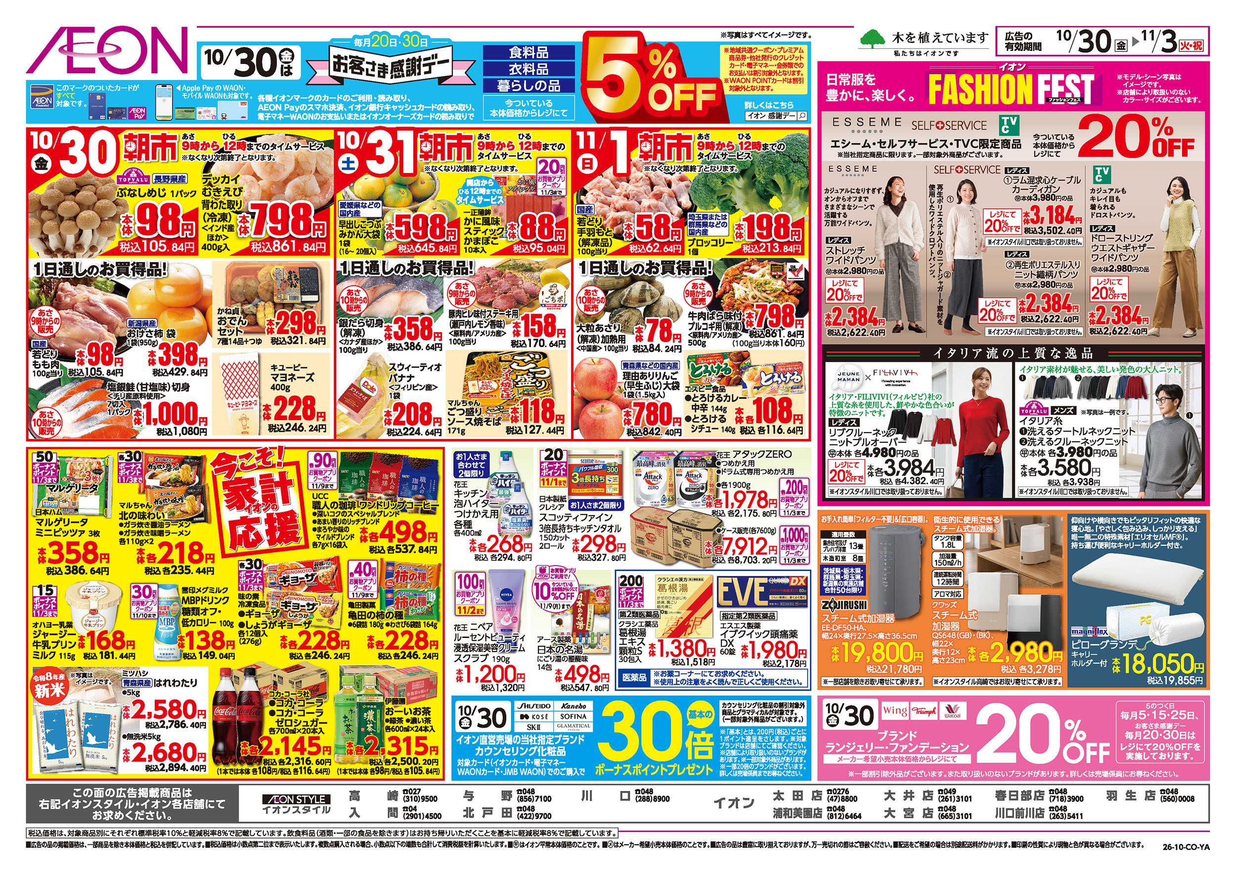 イオン 10/30号　イタリアフェア：表面