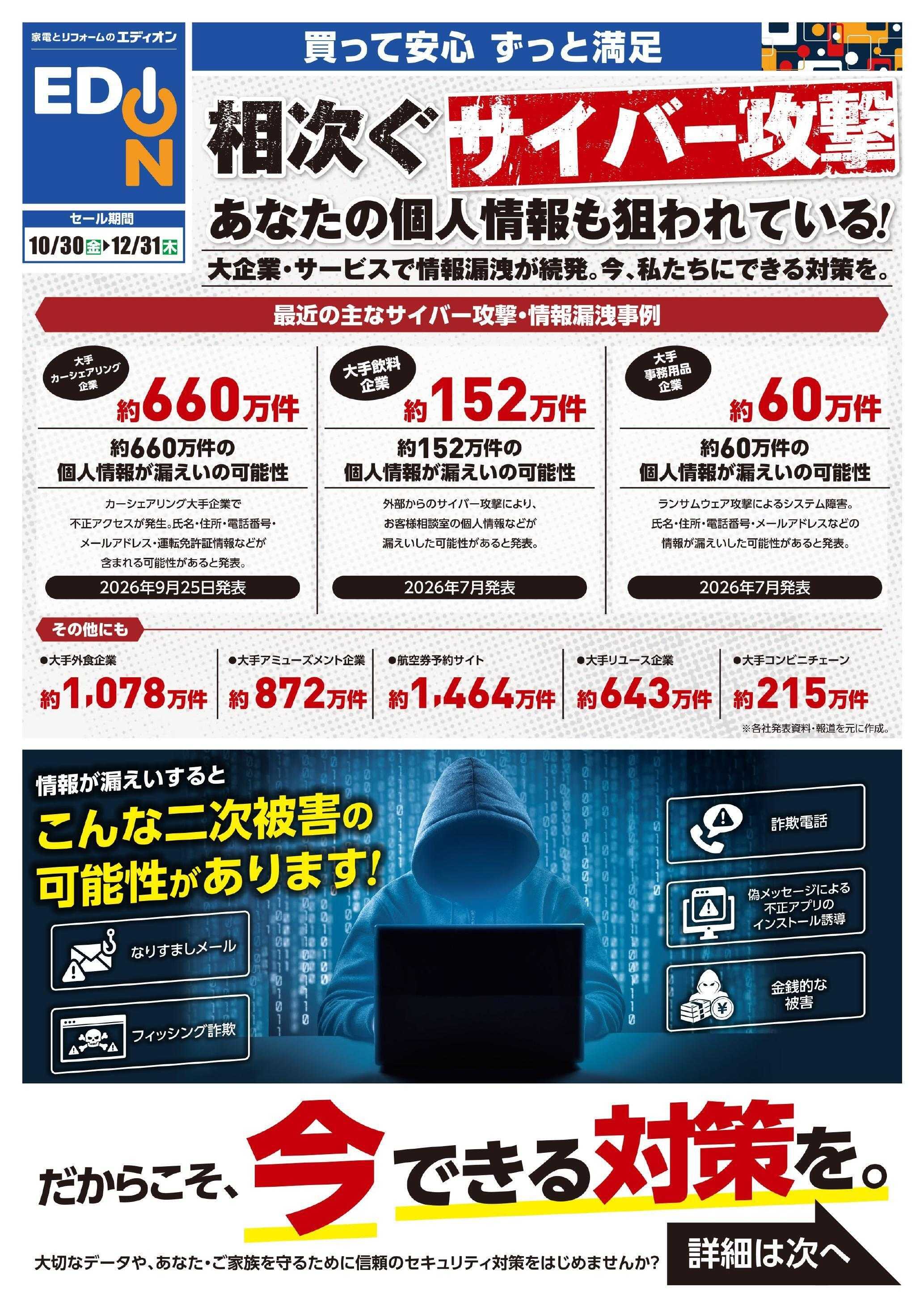 EDION 相次ぐサイバー攻撃対策