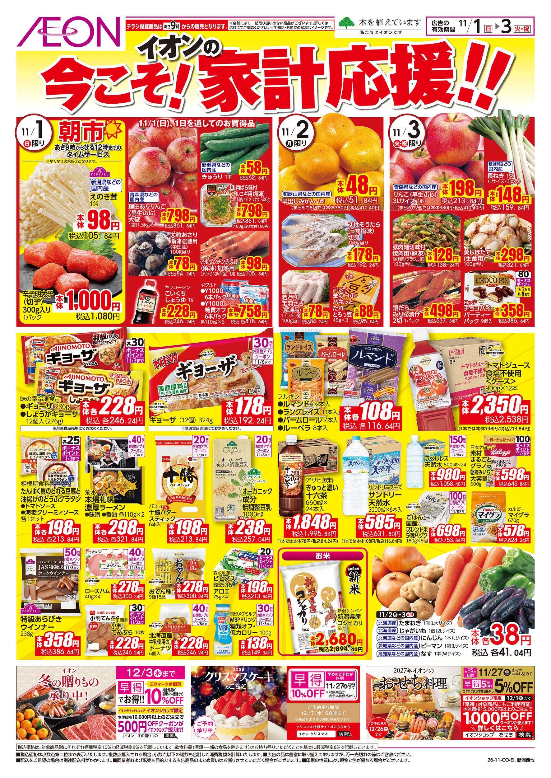 イオン 11/1号　今こそ！家計応援/今夜はごちそう：表面