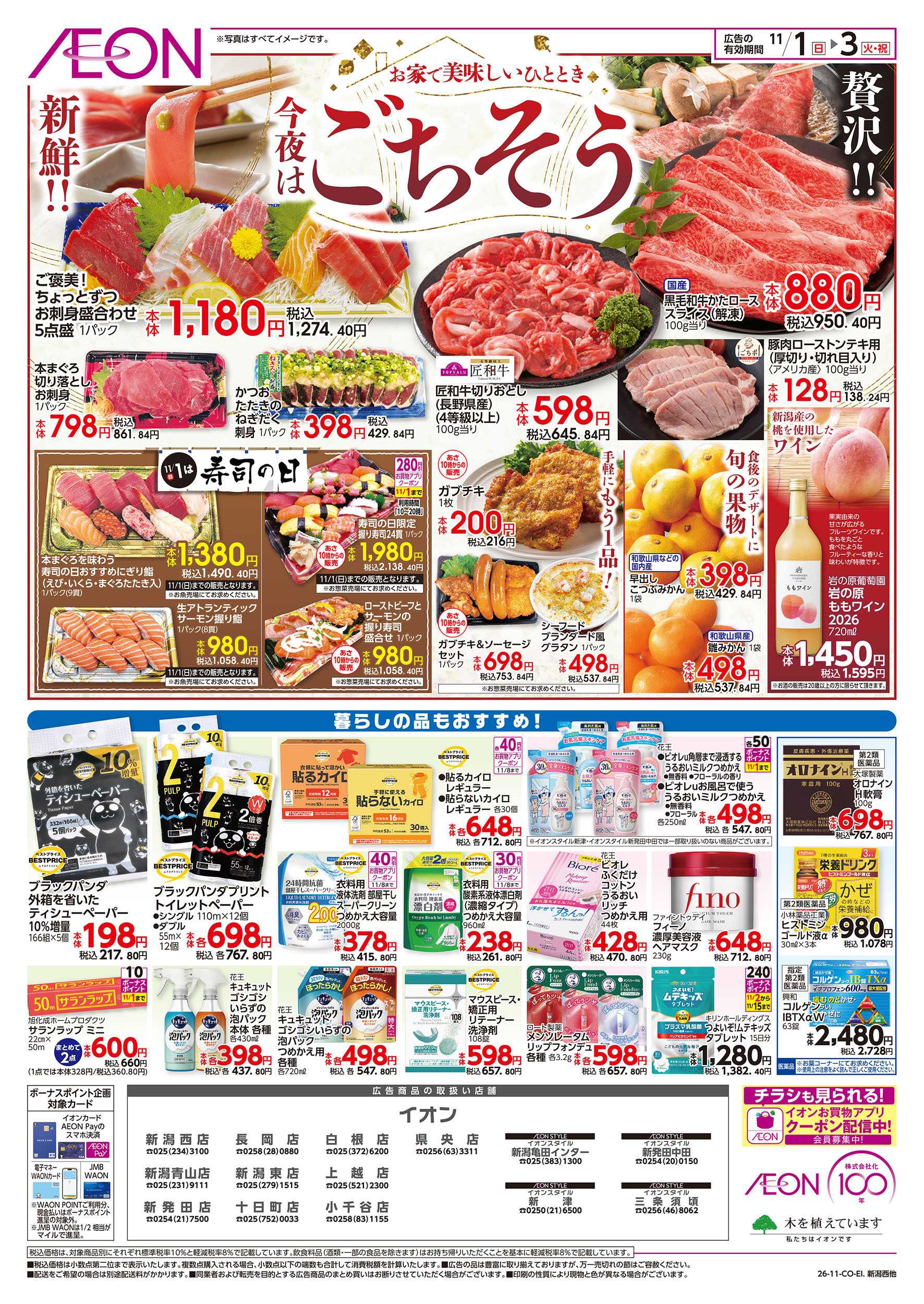 イオン 11/1号　今こそ！家計応援/今夜はごちそう：裏面