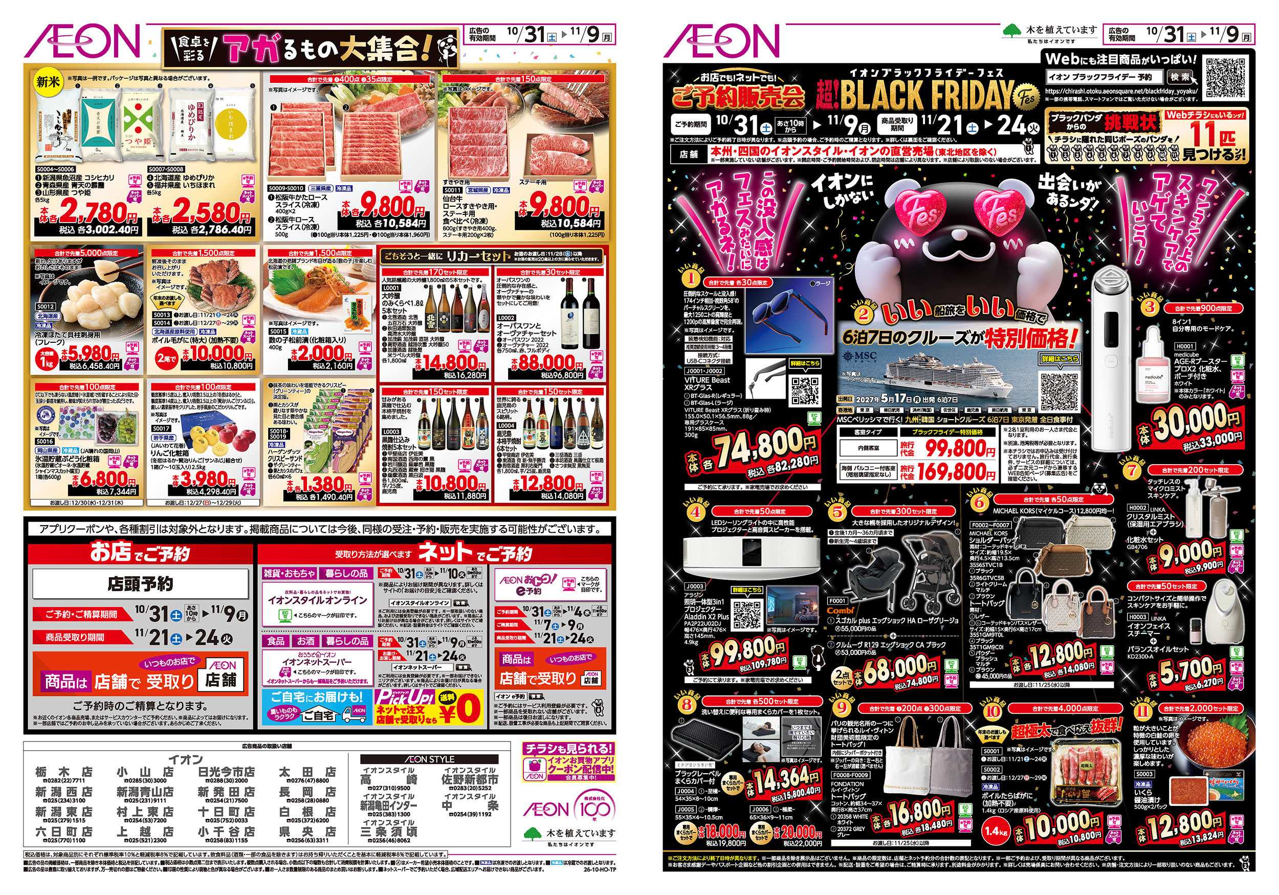 イオンスタイル 11/1号　ブラックフライデーご予約販売会：表面