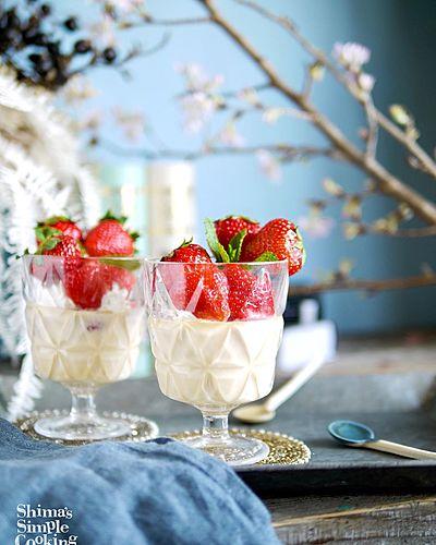 イチゴのカクテルプリン 甘さ控え目バージョン。