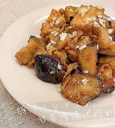豚バラとナスの厚揚げいため