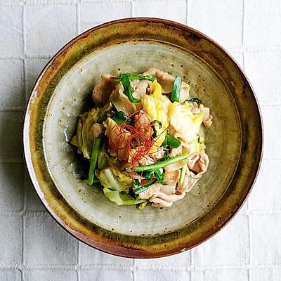 豚こま肉と春キャベツの中華風味噌炒め
