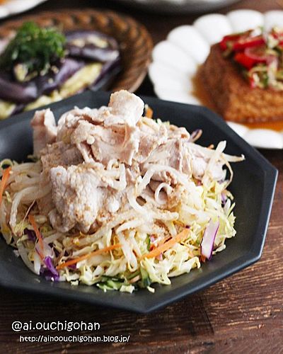 メインばりガッツリ冷しゃぶサラダの日の献立