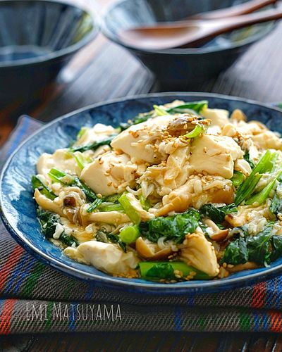 しらすと小松菜と豆腐のとろみ中華炒め＊どんぶりにおススメ！