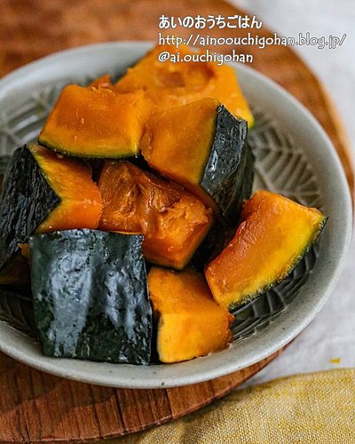 【ダッシュであと１品】電子レンジで超簡単！ほっくほくのめんつゆバターかぼちゃ