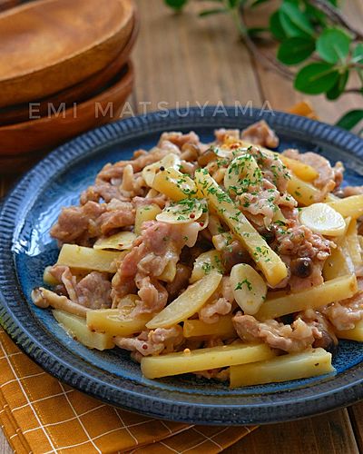 レンジで簡単！＊豚肉とじゃがいものガリバタハニーマスタード＊