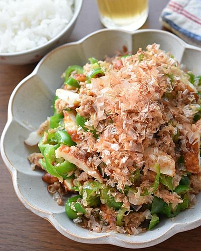 竹輪とピーマンのツナだれ和え