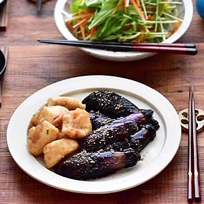 鶏むね肉と揚げ茄子の甘酢漬け
