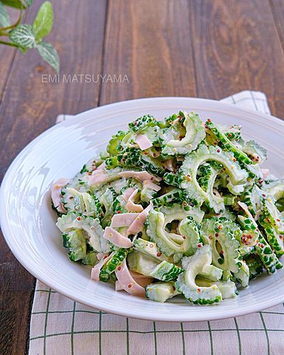 ゴーヤとハムのマスタードマヨサラダ