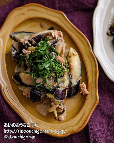 【レンジde１発】4歳娘がなす克服！子供も喜ぶとろっとろなすとツナのめんぽん和え