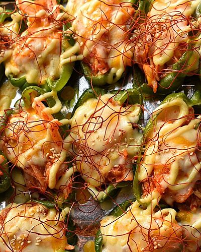 韓国風ピーマンピザ焼き