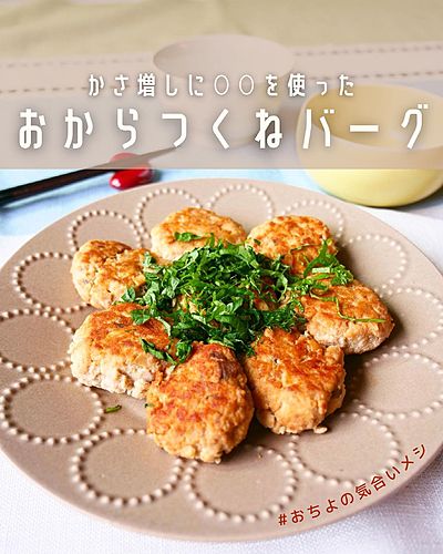 かさ増しに○○に使った おからつくねバーグ