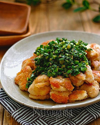 揚げずに！ジューシーチキンのたっぷりニラだれ