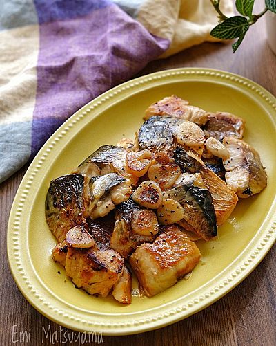 塩さばのガーリックレモンマヨソテー﻿