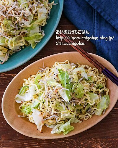 おもいたったら5分！キャベツとじゃこの塩焼きそば