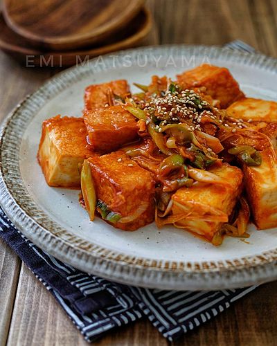 調味料一律大さじ1＊絹厚揚げのコチュマヨねぎ炒め＊