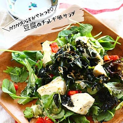 かりかりしらすがたまらない　豆腐のチョレギ風サラダ