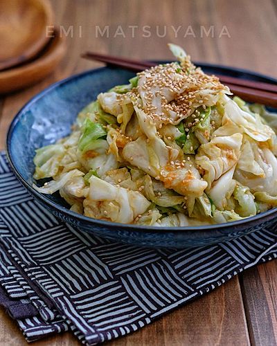 ポリ袋で＊やみつき旨味噌キャベツ＊