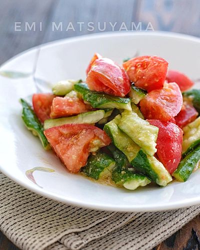調味料大さじ2＊トマトとたたききゅうりの味噌レモンサラダ＊