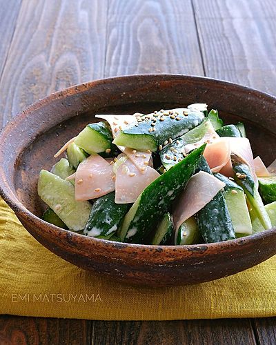 きゅうりとハムの和風辛子マヨ和え