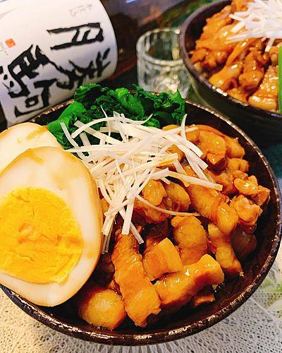 豚バラ肉の餡掛け丼(台湾料理風)