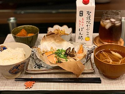 鮭とキノコのホイル焼き