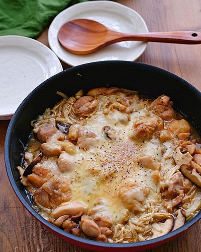 鶏ときのこのチーズプルコギ風﻿