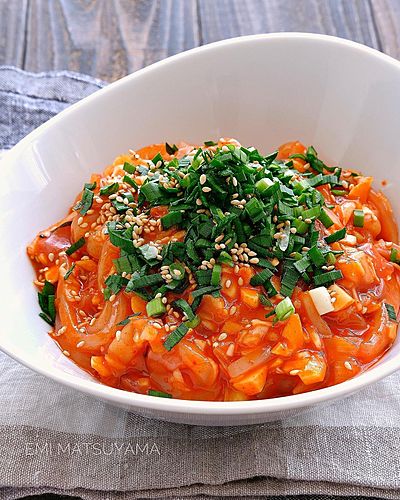 最強おつまみ！ご飯泥棒！韓国風イカの塩辛和え