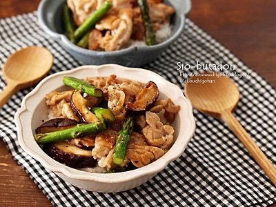 パパのいない日のズボラごはん♡具だくさん塩豚丼