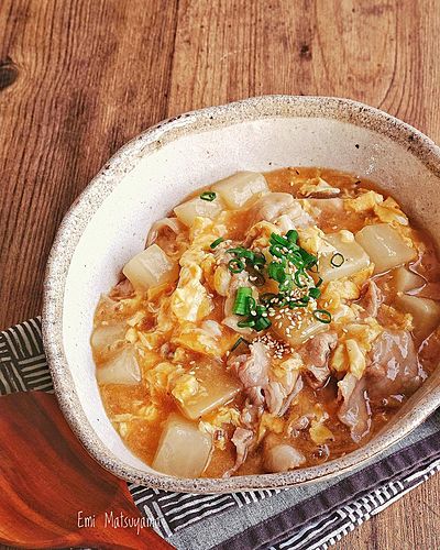 大根と豚バラと卵のとろーり煮﻿