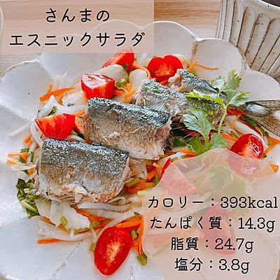 さんまのエスニックサラダ定食