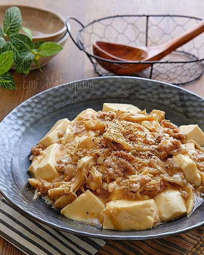 辛くないきのこ麻婆豆腐風