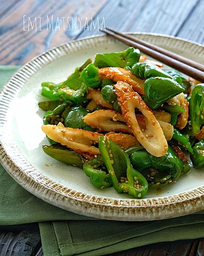 ちくわとピーマンの甘辛オイスター酢炒め＊お弁当に◎