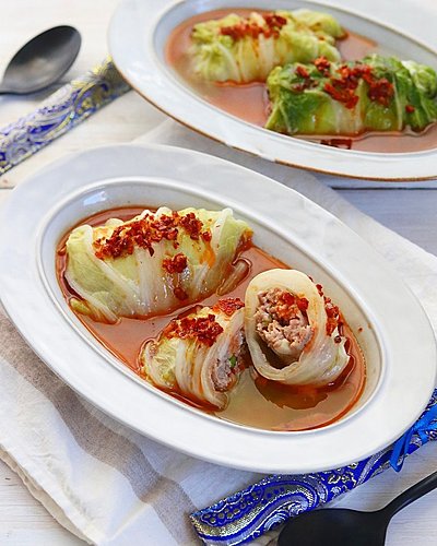 絶品！ヘルシーな餃子ロール白菜♡