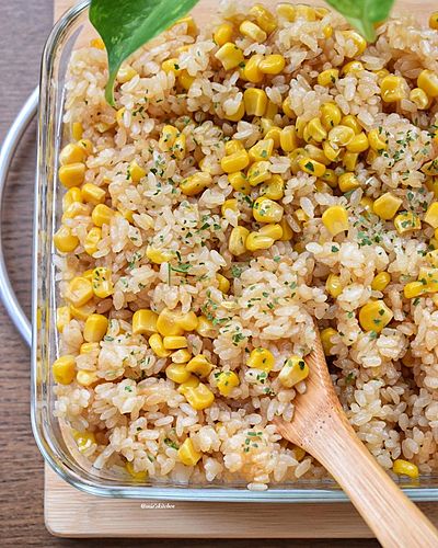 コーン缶deコンソメバター醤油の炊き込みご飯