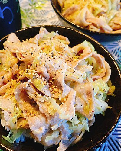 豚バラとキャベツのスタミナ丼