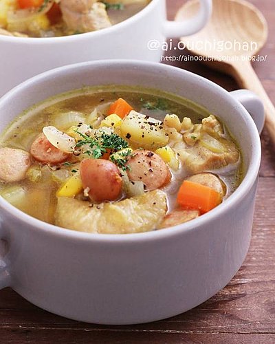 カレー味が食欲をそそる＊具沢山カレー風味おかずスープ