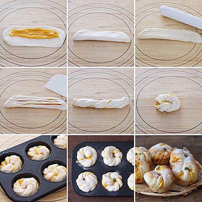 ダマになりにくいレンジカスタード かぼちゃカスタード