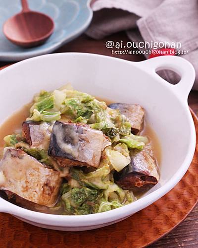 タッと白菜とさばの味噌チーズ蒸し