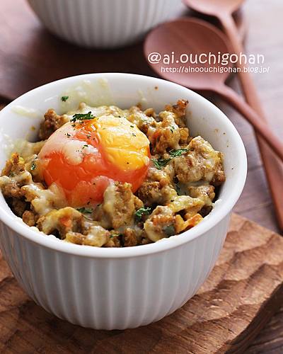 ドライカレーの次の日は＊カレードリア風ココット焼き