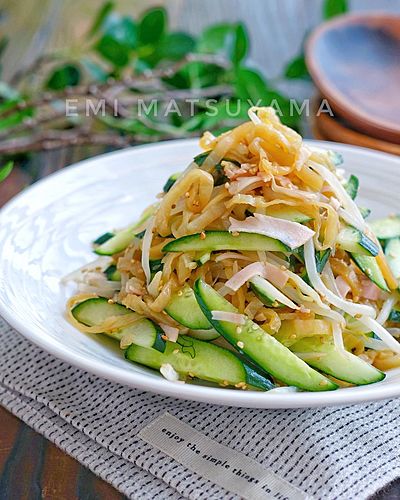 コラーゲンで美肌効果＊クラゲときゅうりともやしの中華サラダ＊