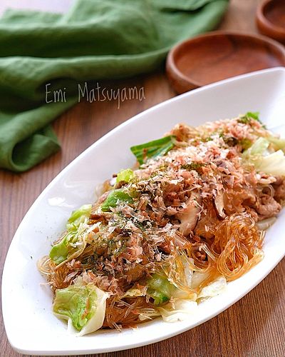 Ｗソースで！ソース春雨炒め﻿