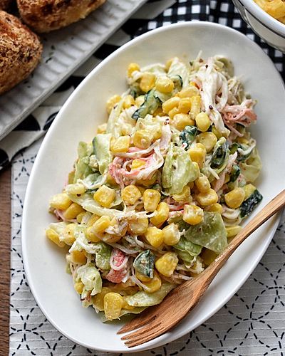 カニカマとキャベツのマスマヨサラダ